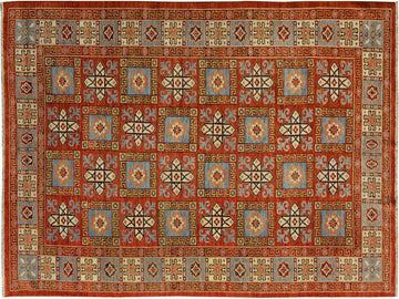 A09703, 511"x 9 2",Transitional                  ,6x9,Rust,LT. BLUE,Hand-knotted                  ,Pakistan   ,100% Wool  ,Rectangle  ,652671179464